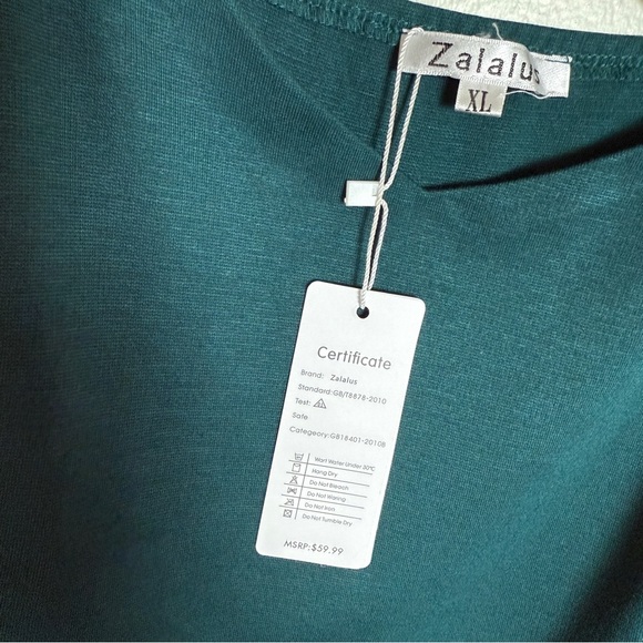 Zalalus Teal Draped Slip Dress Size XL NWT - Picture 2 of 14